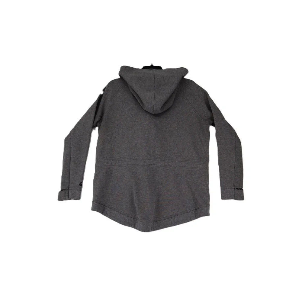 Nike Tech Fleece Jacket Womens Medium Gray Asymmetrical Zip Hoodie Cape Athletic